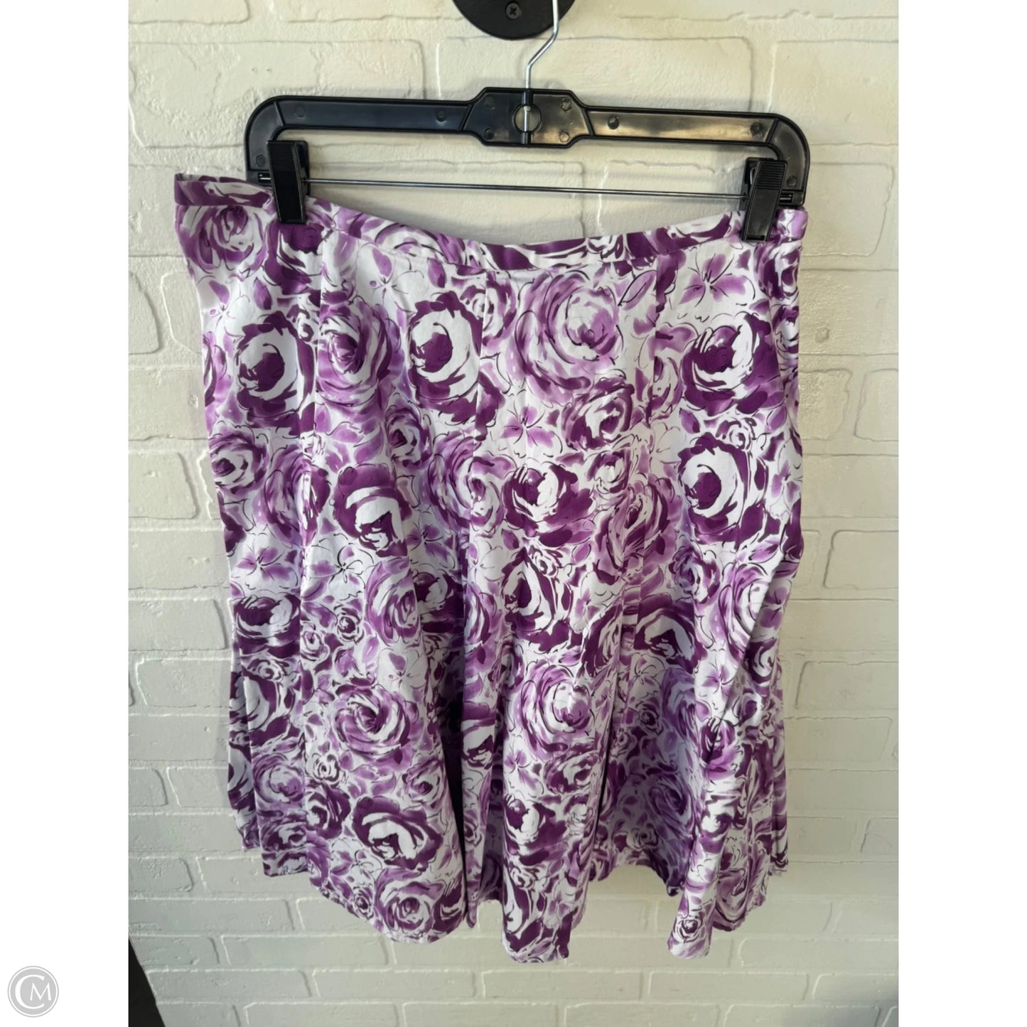 Skirt Midi By Hillard And Hanson In Purple & White, Size: 16