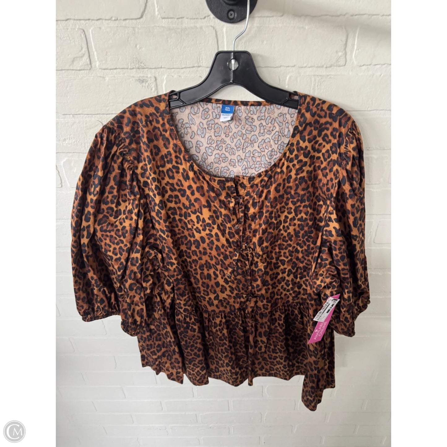 Top Short Sleeve By Old Navy In Animal Print, Size: Xxl