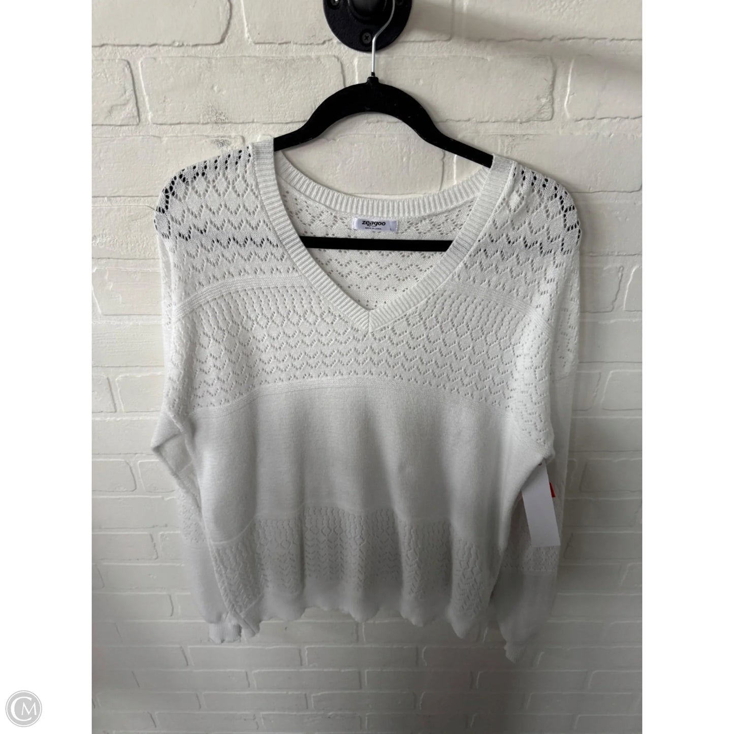 Sweater By Zeagoo In White, Size: L