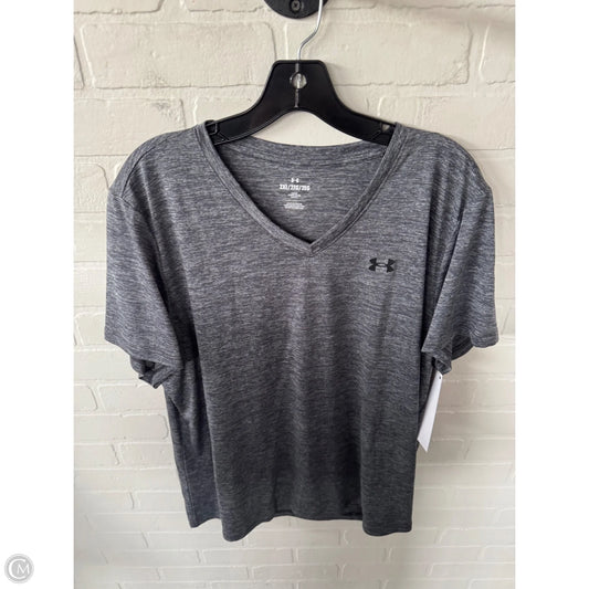 Athletic Top Short Sleeve By Under Armour In Grey, Size: 2x