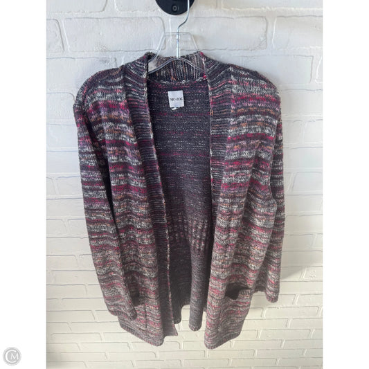 Sweater Cardigan By Nic + Zoe In Grey & Pink, Size: Xl