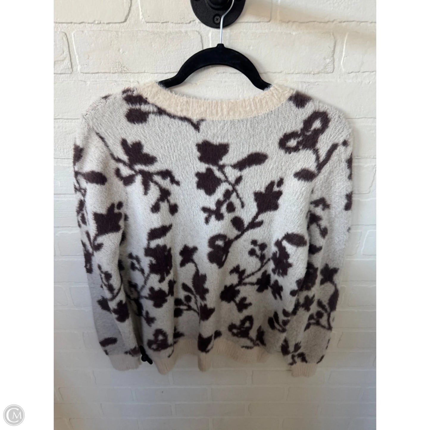 Sweater By Loft In Brown & Cream, Size: S