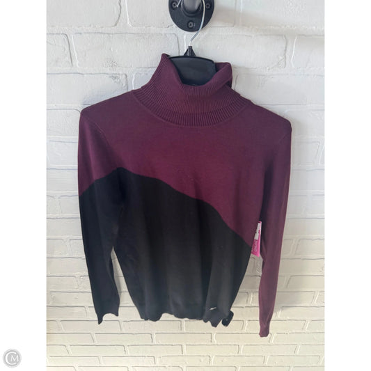 Sweater By Calvin Klein In Black & Purple, Size: M