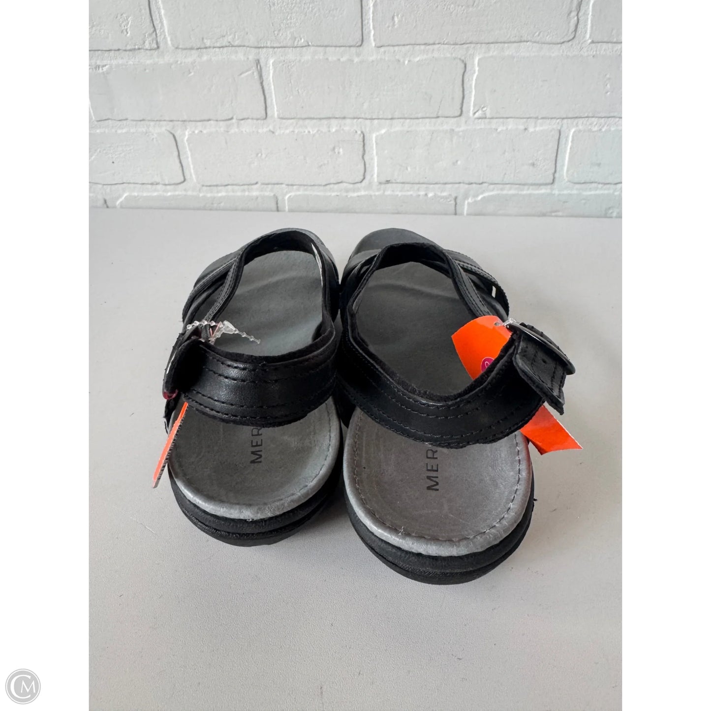 Sandals Flats By Merrell In Black & Grey, Size: 9