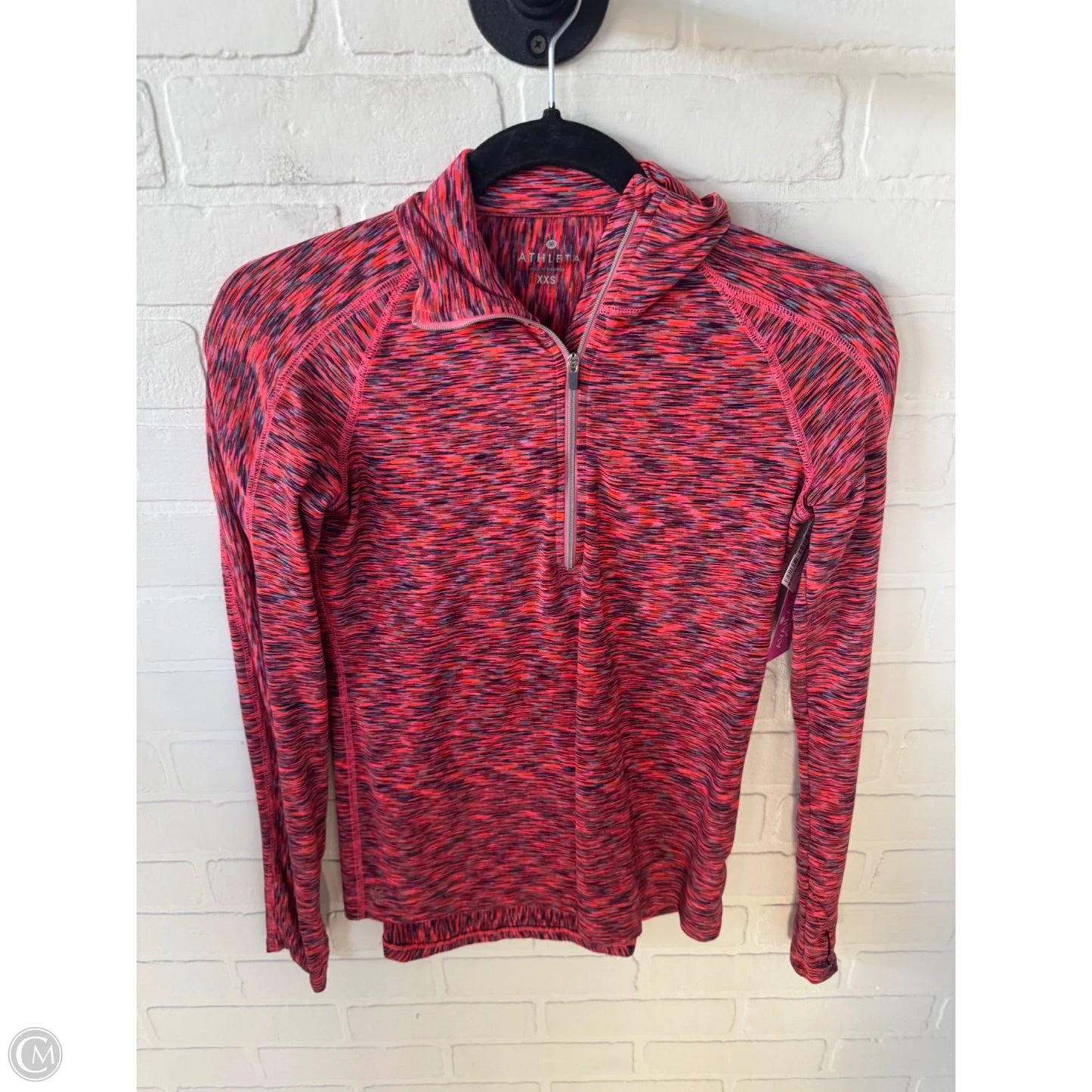 Athletic Top Long Sleeve Collar By Athleta In Orange & Pink, Size: Xxs