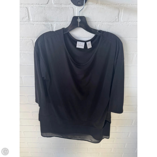 Top 3/4 Sleeve By Chicos In Black, Size: S