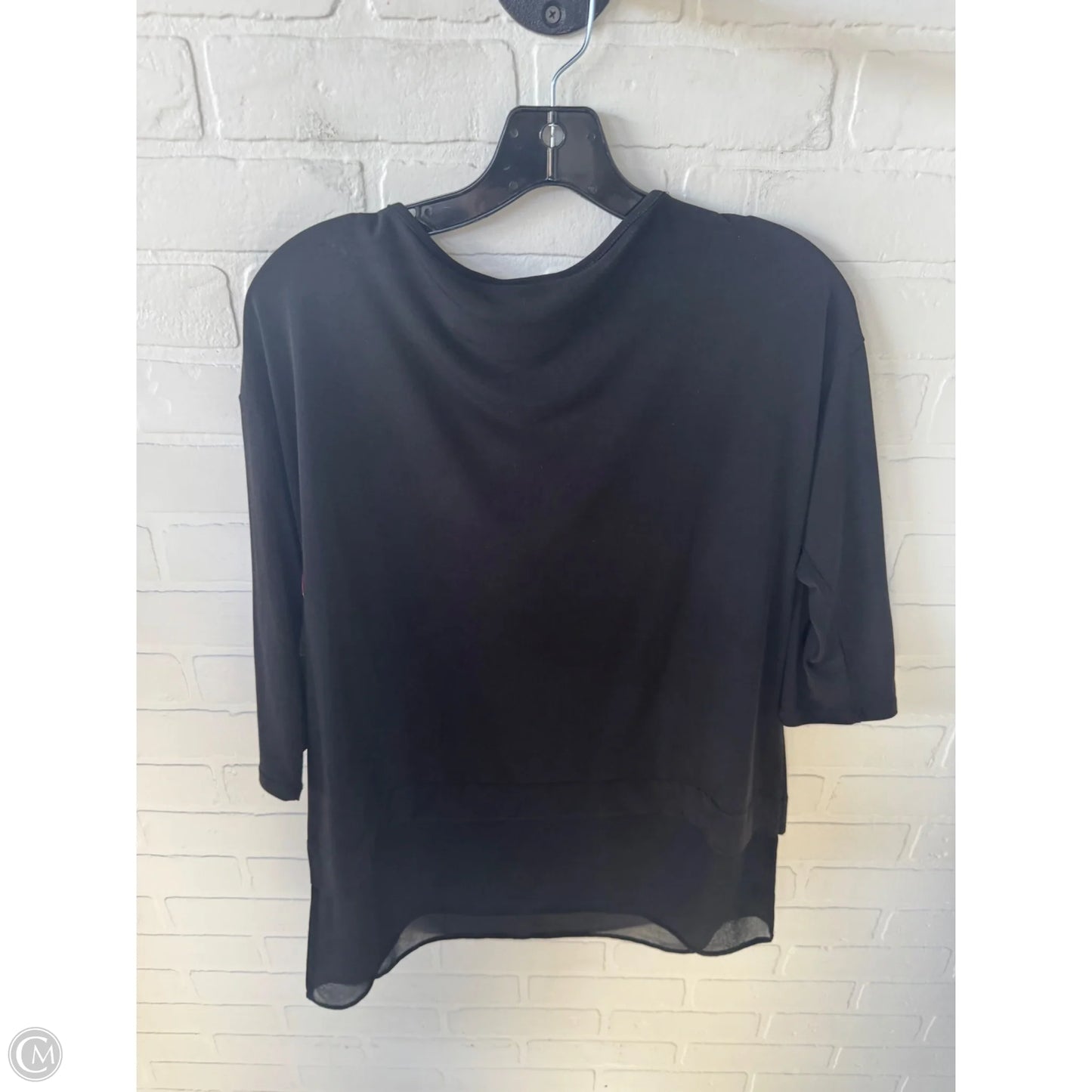 Top 3/4 Sleeve By Chicos In Black, Size: S