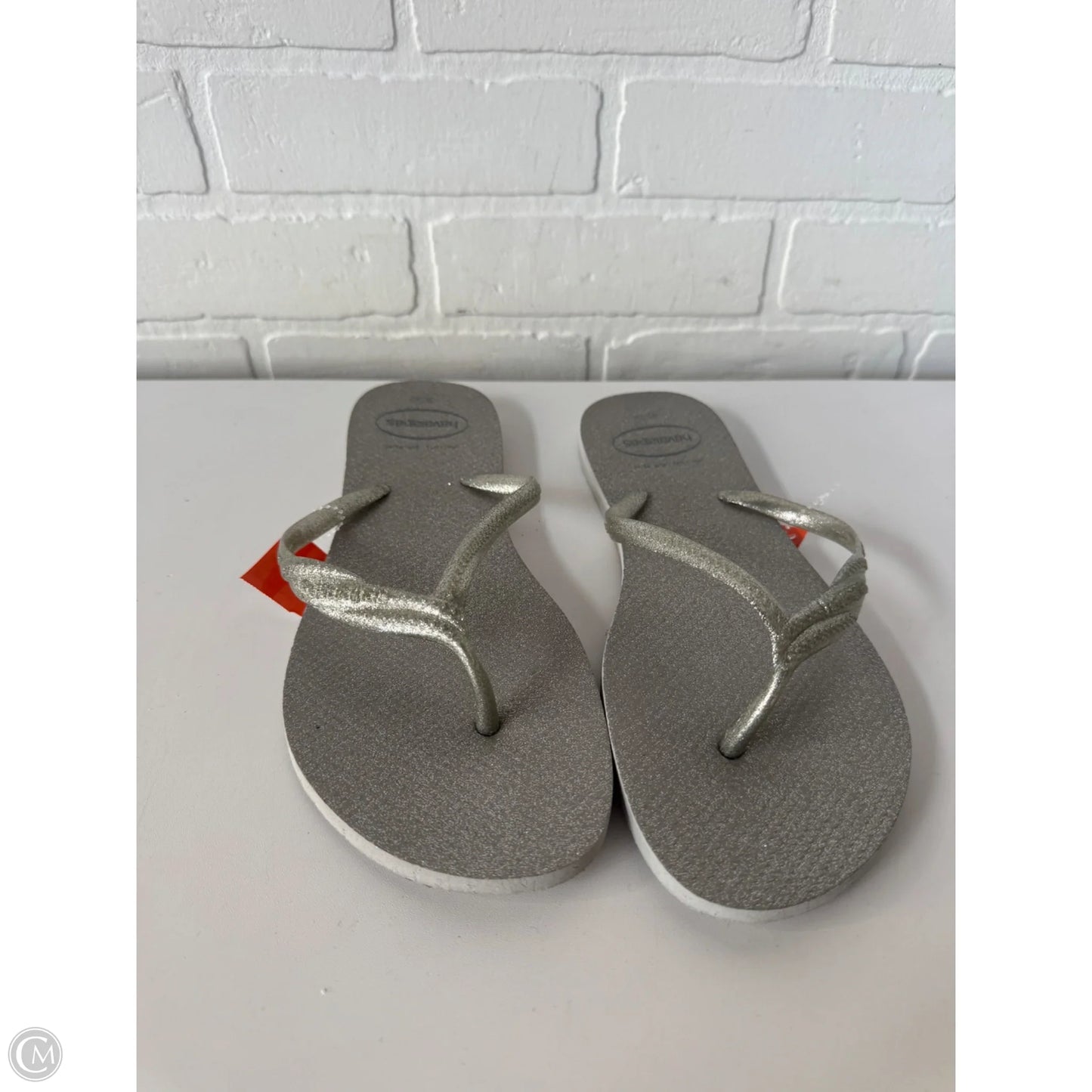 Sandals Flip Flops By Havaianas In Silver, Size: 11
