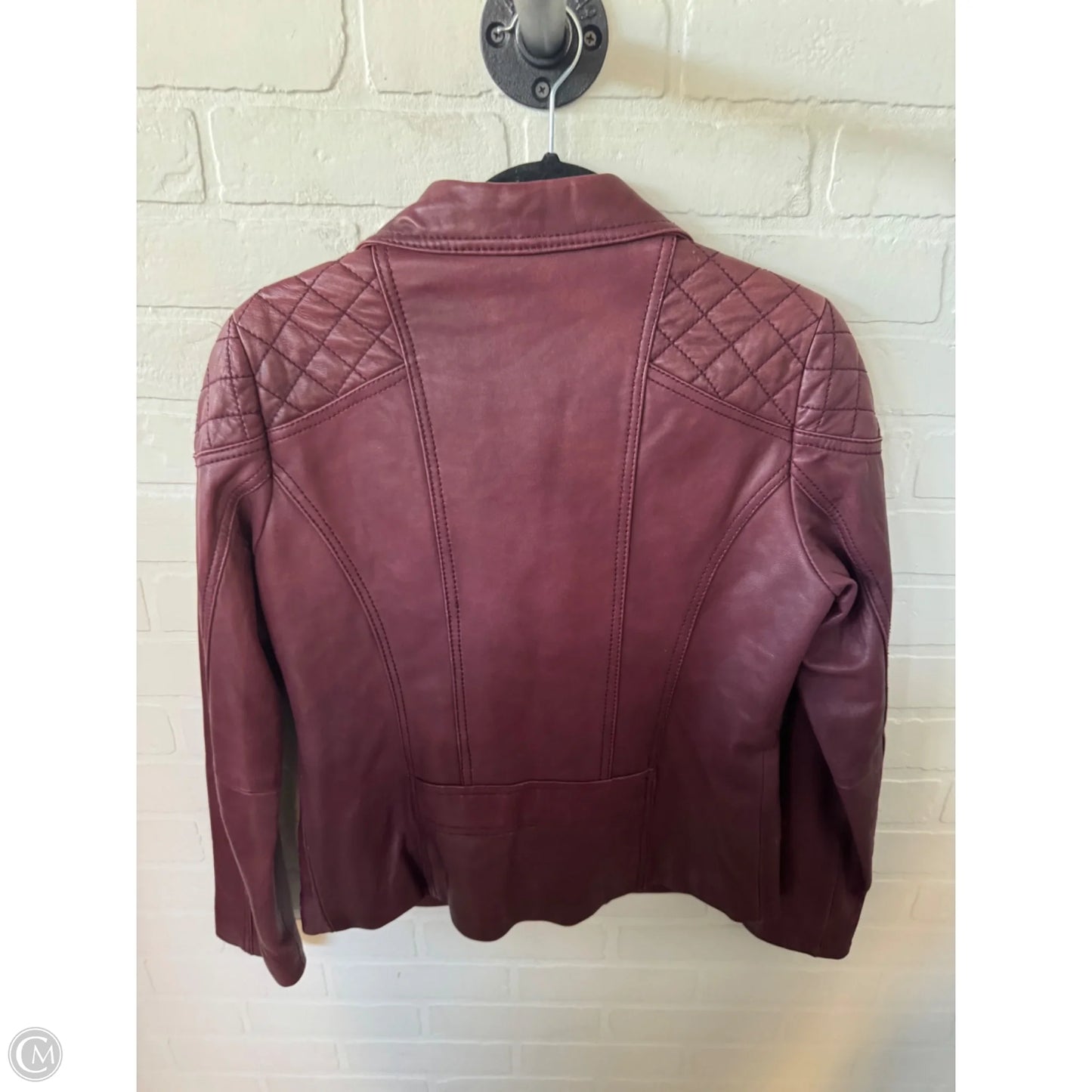 Jacket Leather By Anne Klein In Red, Size: M