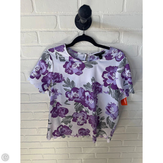 Top Short Sleeve By Banana Republic In Purple & White, Size: S