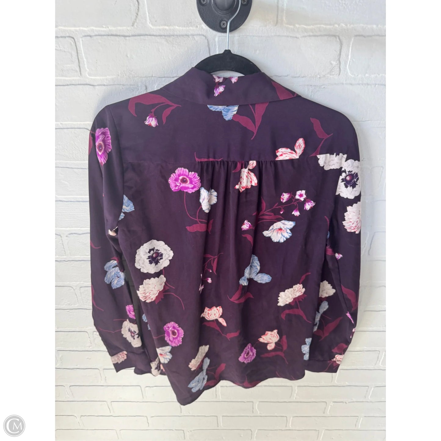Top Long Sleeve By Ann Taylor In Purple & Red, Size: S