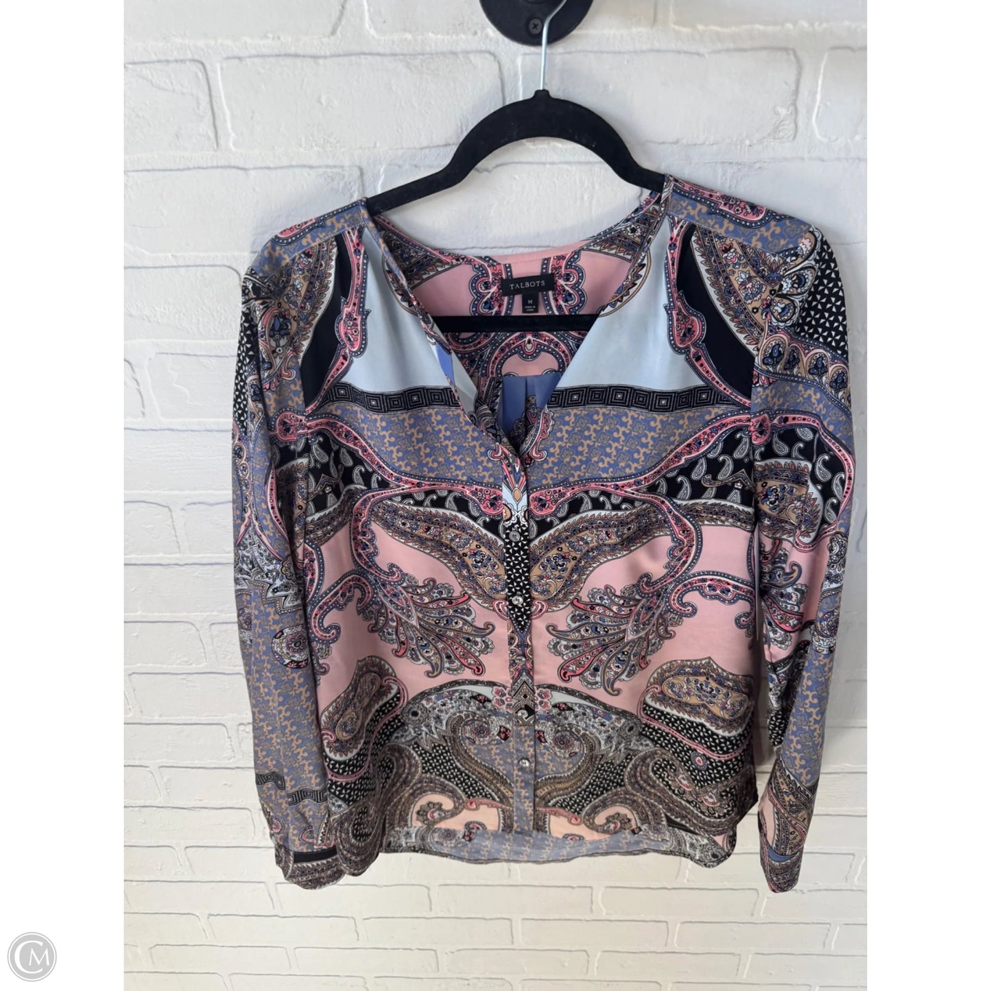 Top Long Sleeve By Talbots In Blue & Pink, Size: M