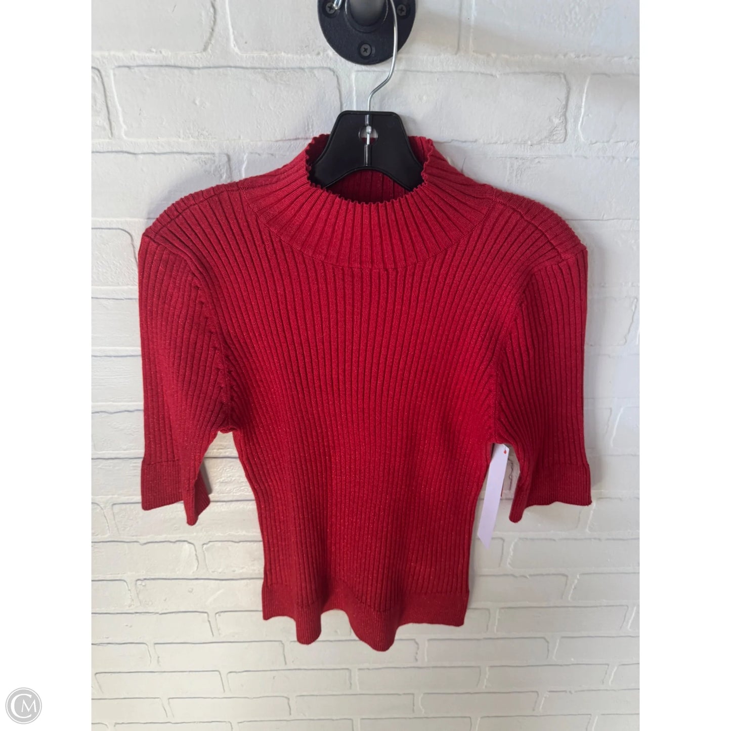 Sweater Short Sleeve By Dkny In Red, Size: M