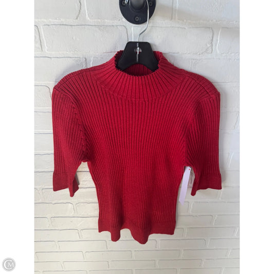 Sweater Short Sleeve By Dkny In Red, Size: M