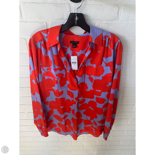 Top Long Sleeve By Ann Taylor In Orange & Purple, Size: M