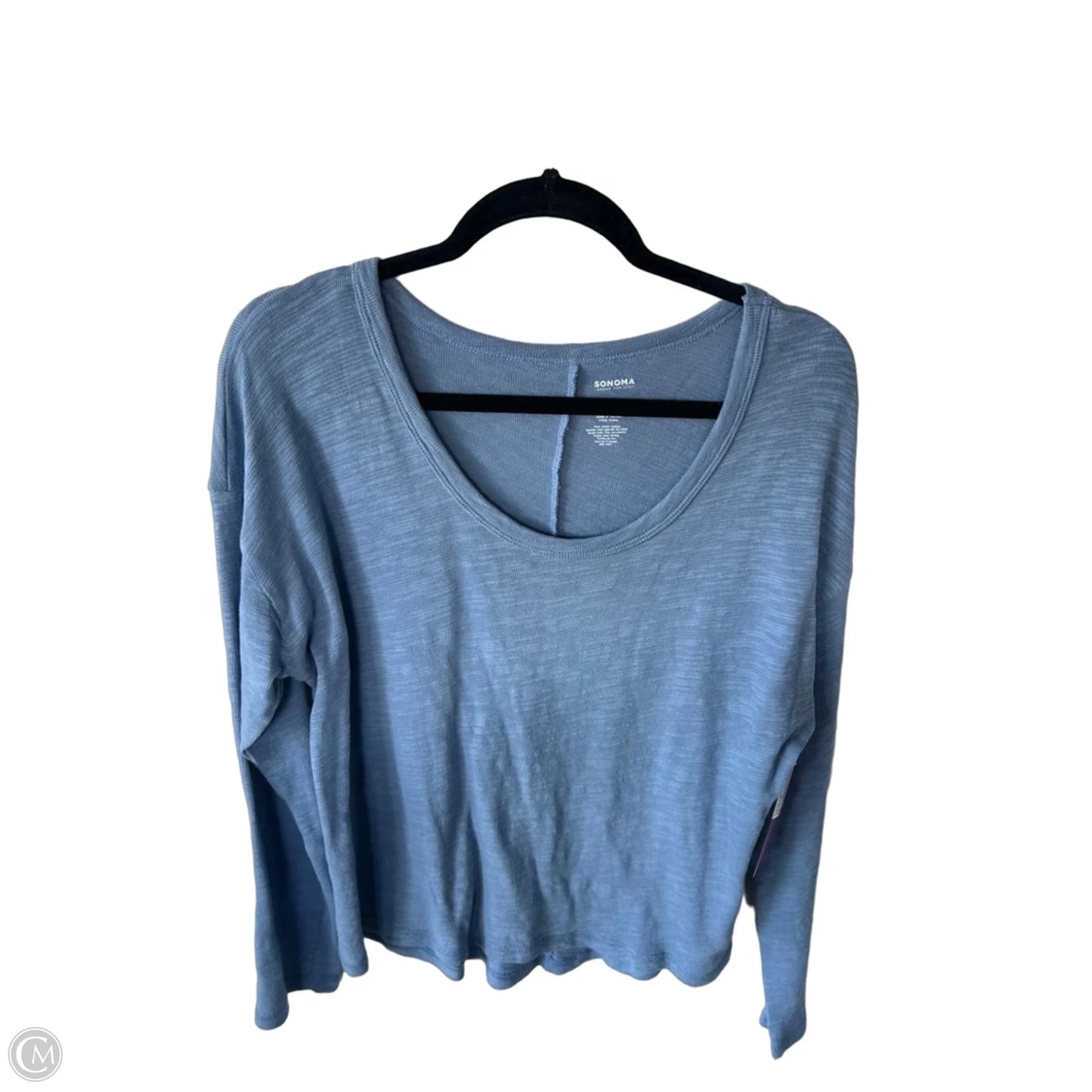 Top Long Sleeve Basic By Sonoma In Blue, Size: L