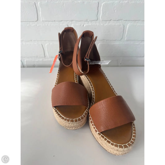 Sandals Heels Wedge By Franco Sarto In Brown, Size: 8.5