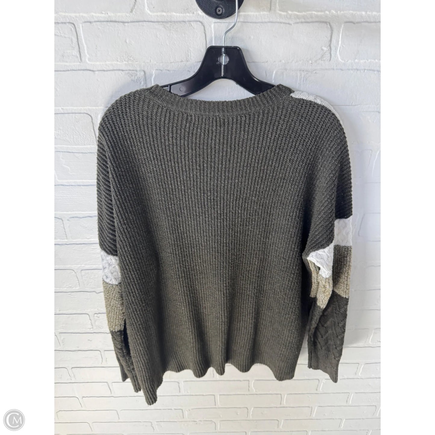 Sweater By Staccato In Green & White, Size: L