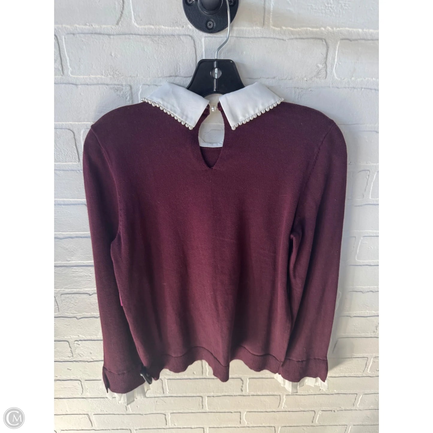 Sweater By Cece In Purple & White, Size: S