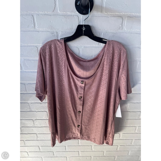 Top Short Sleeve By Cme In Pink, Size: 3x