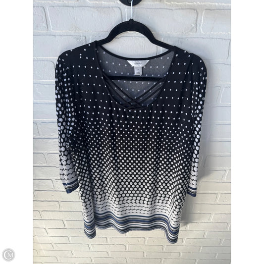 Top 3/4 Sleeve By Cj Banks In Black & Blue, Size: 2x