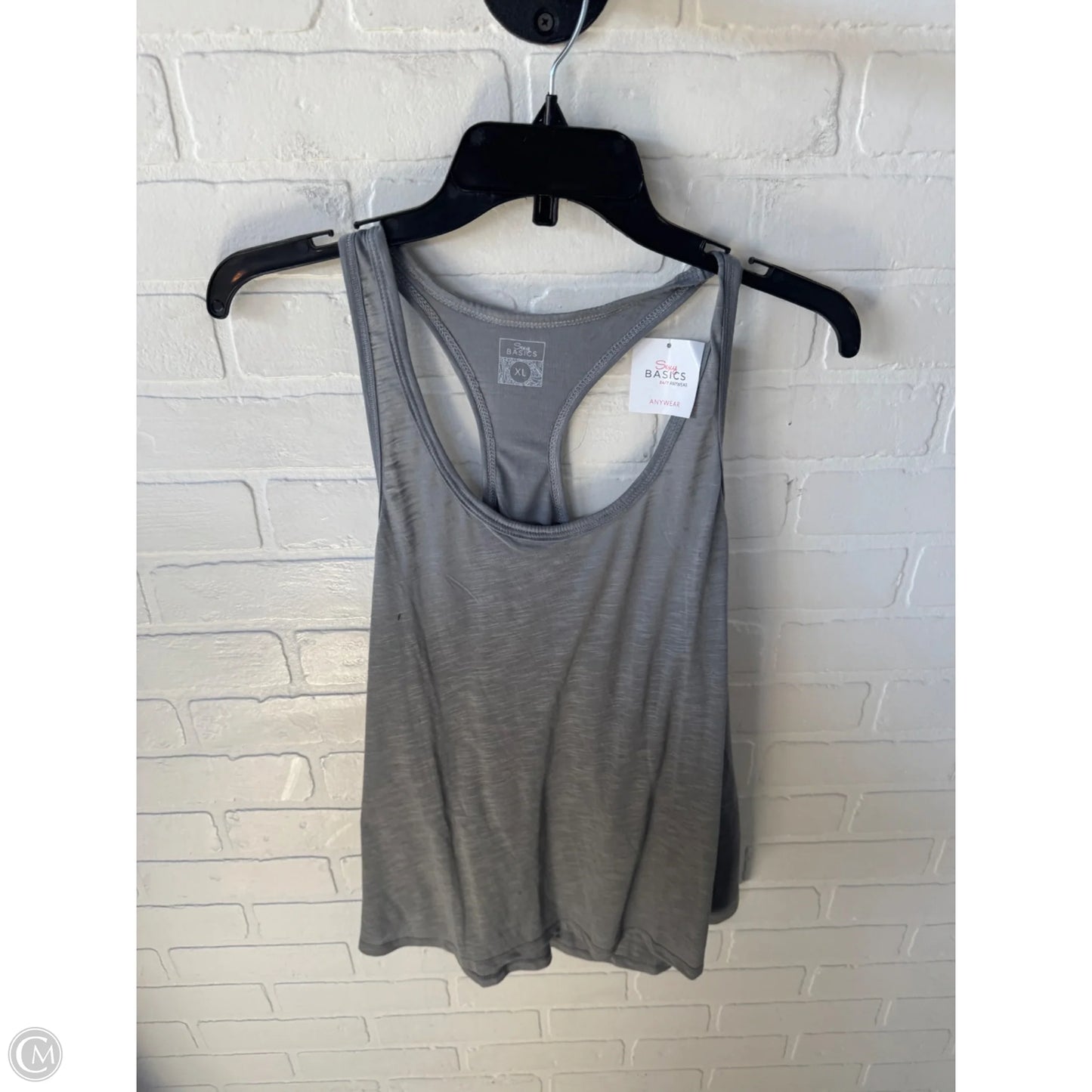 Top Sleeveless Basic By Clothes Mentor In Grey, Size: Xl