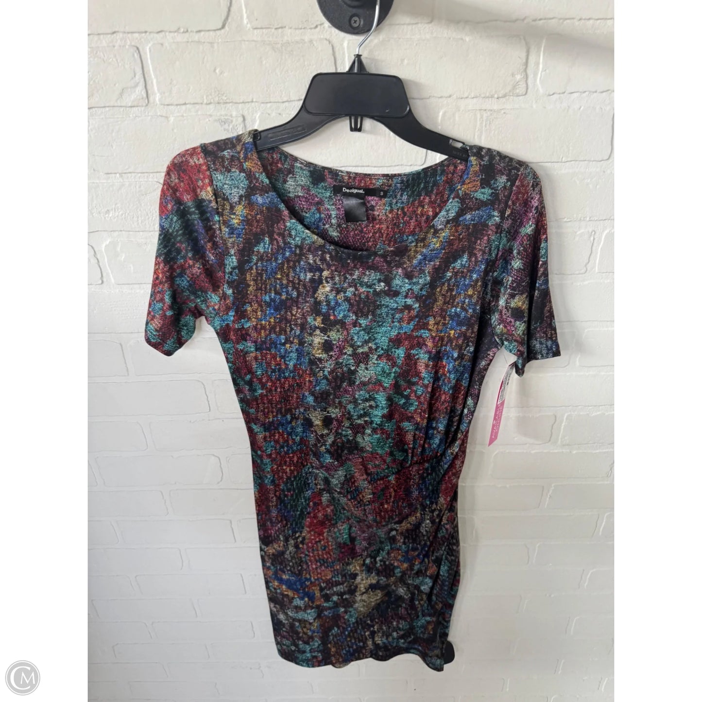Dress Casual Short By Desigual In Blue & Red, Size: S