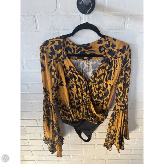 Bodysuit By Olivaceous In Black & Gold, Size: S