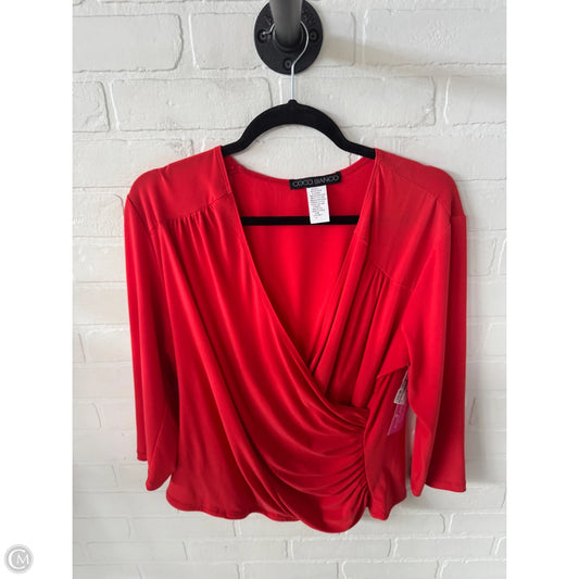 Top 3/4 Sleeve By Coco Bianco In Red, Size: Xl