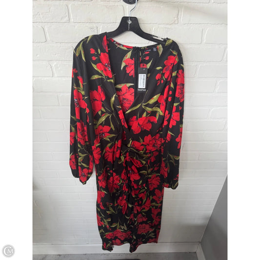 Dress Party Long By Boohoo Boutique In Black & Red, Size: 2x