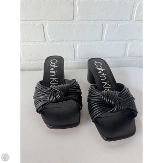 Sandals Heels Block By Calvin Klein In Black, Size: 6