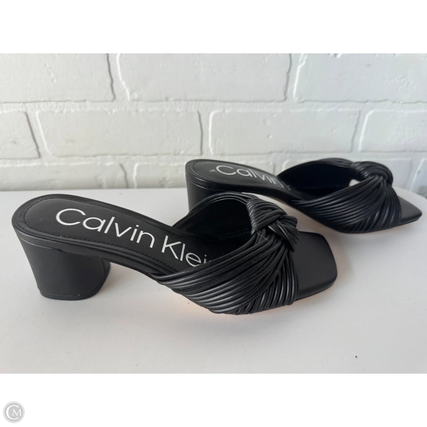 Sandals Heels Block By Calvin Klein In Black, Size: 6