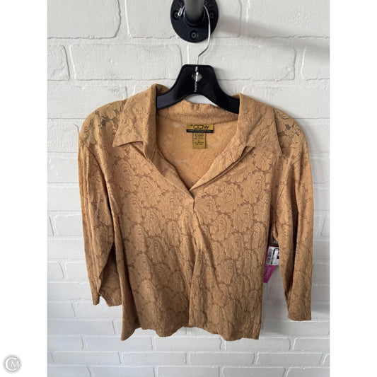 Top 3/4 Sleeve By Clothes Mentor In Tan, Size: L