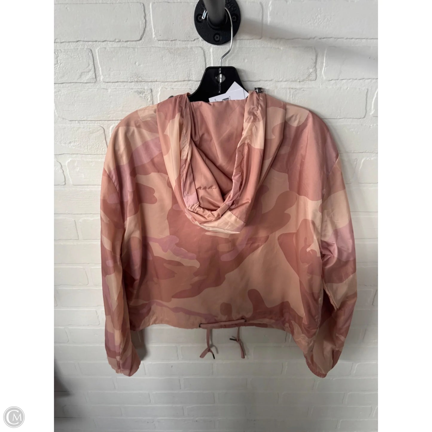 Jacket Windbreaker By Ashley In Pink & Tan, Size: L
