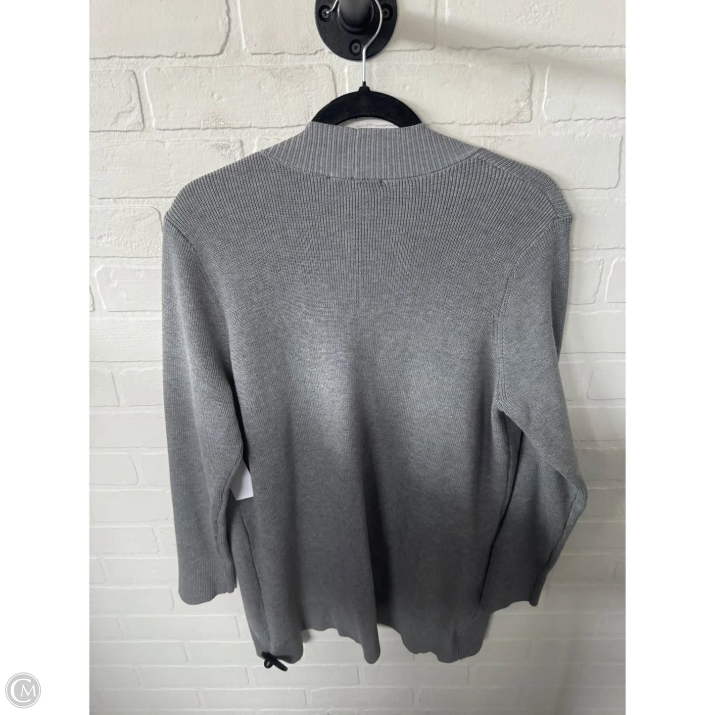 Sweater Cardigan By Cable And Gauge In Grey, Size: 1x