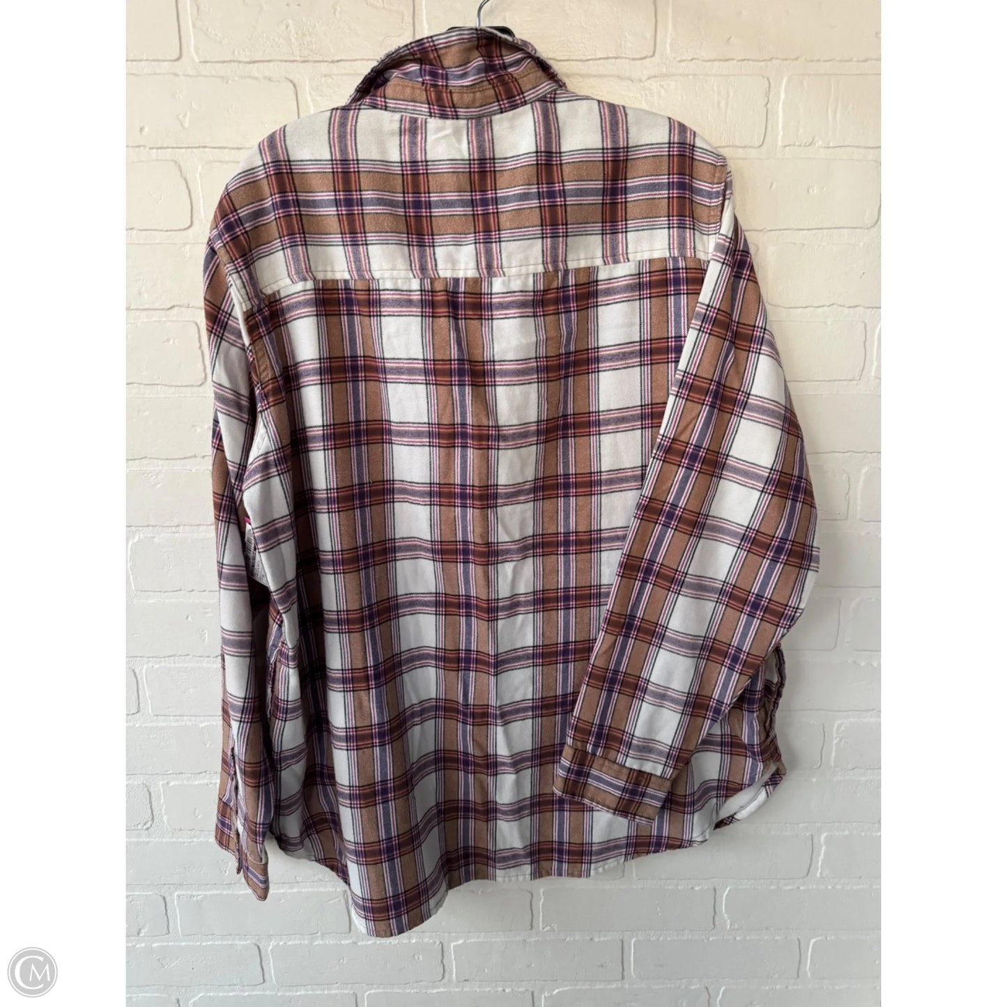 Top Long Sleeve By Jachs Girlfirend In Purple & White, Size: Xl