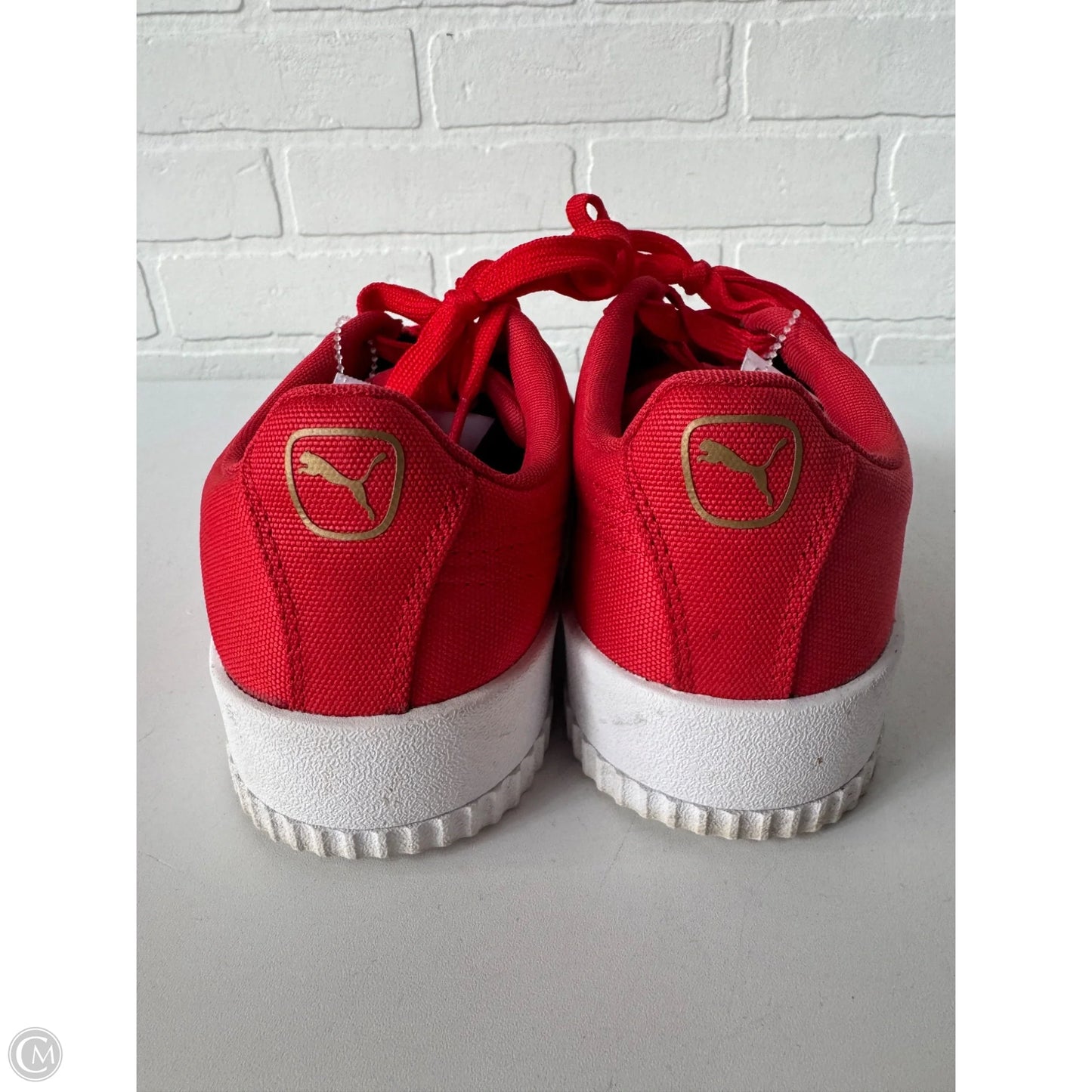 Shoes Sneakers By Puma In Red & White, Size: 10