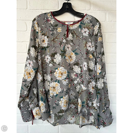 Top Long Sleeve By Hayden La In Grey & Tan, Size: L