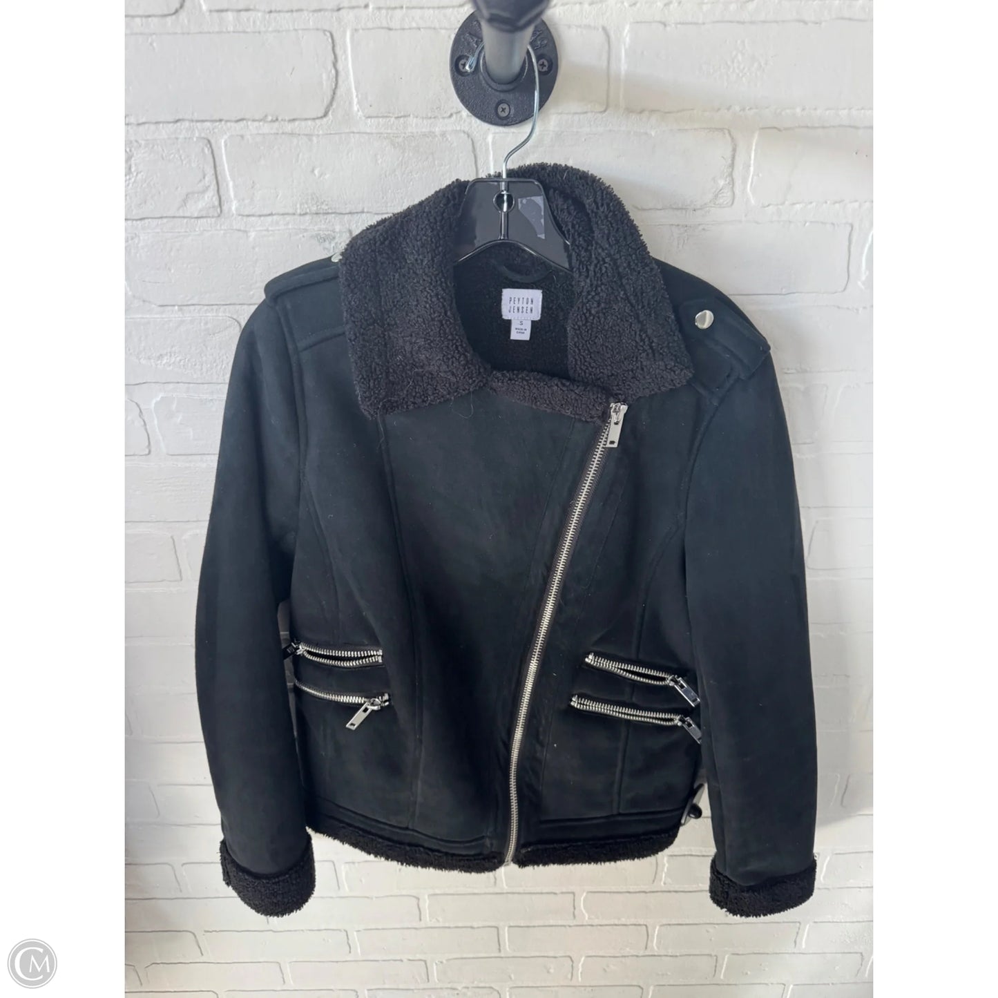 Jacket Moto By Peyton Jensen In Black, Size: S