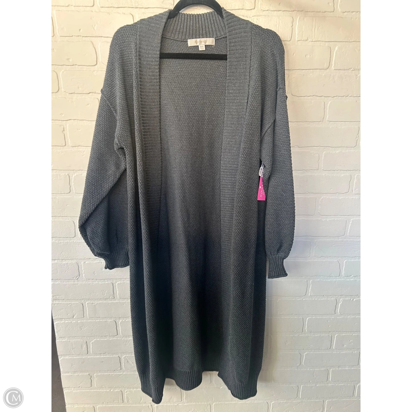 Sweater Cardigan By Flat White In Grey, Size: Osfm
