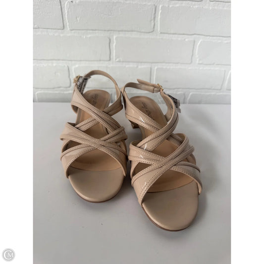 Sandals Heels Kitten By Easy Street In Tan, Size: 8