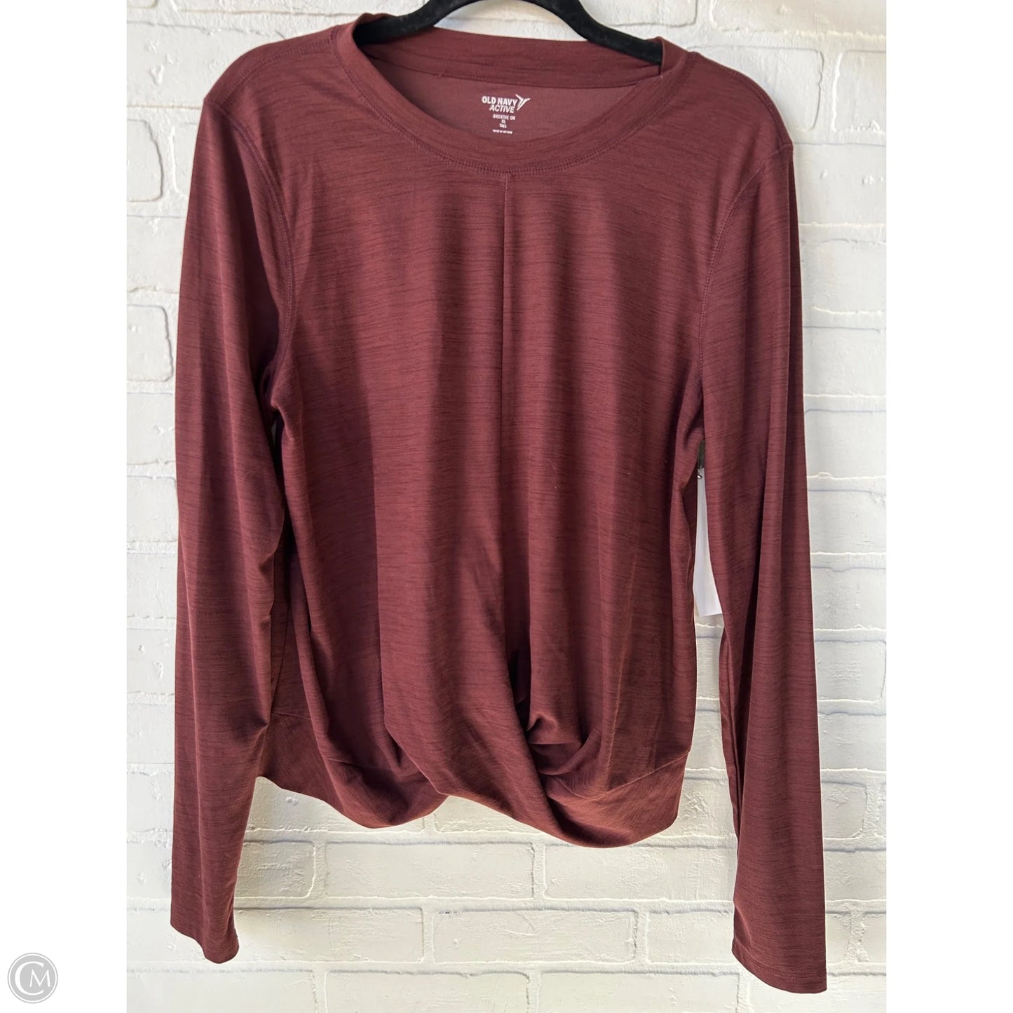 Athletic Top Long Sleeve Crewneck By Old Navy In Brown, Size: Xl