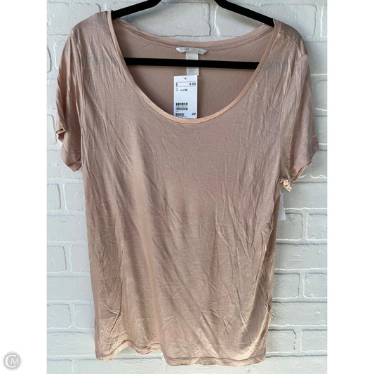 Top Short Sleeve Basic By H&m In Tan, Size: M