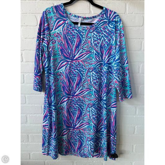 Athletic Dress By Lulu B In Blue & Pink, Size: Xl