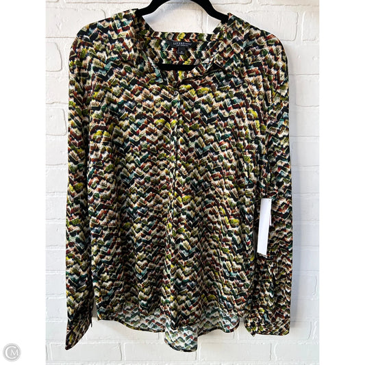 Top Long Sleeve By Liverpool In Brown & Green, Size: Xl