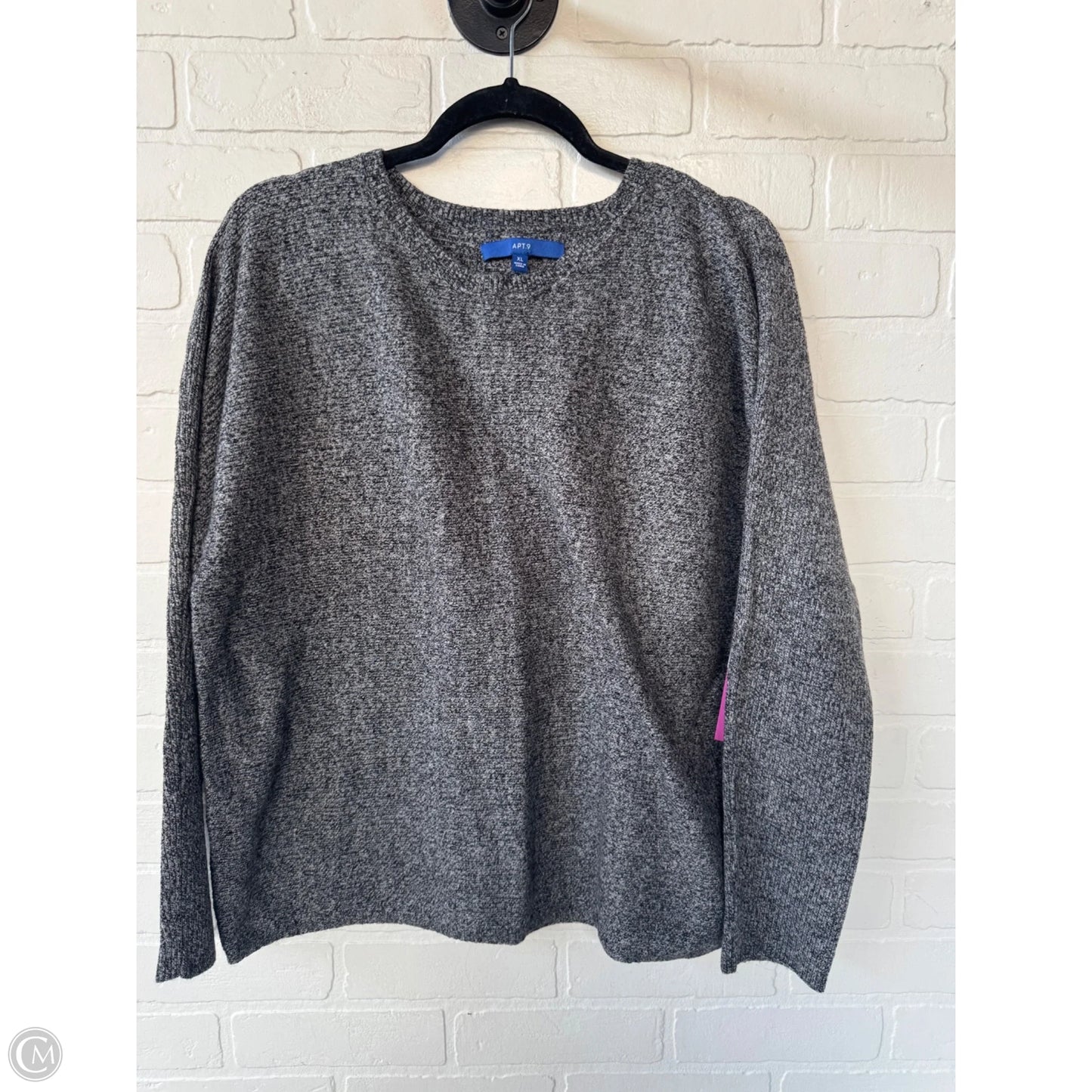 Sweater By Apt 9 In Grey, Size: Xl