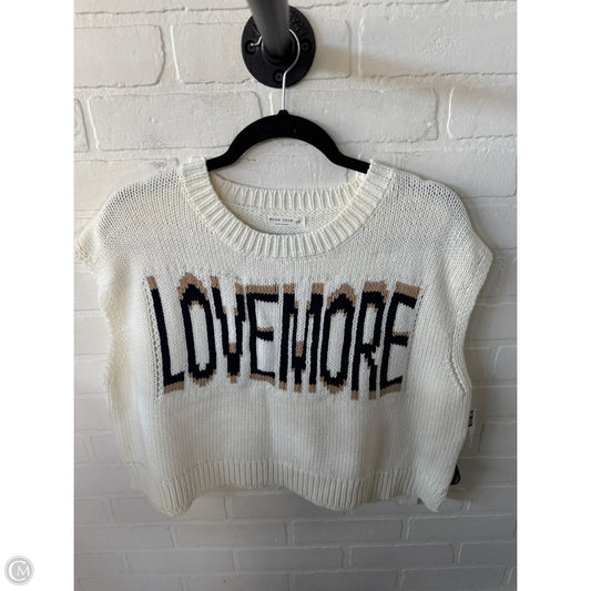 Vest Sweater By Miss Love In Blue & Cream, Size: S