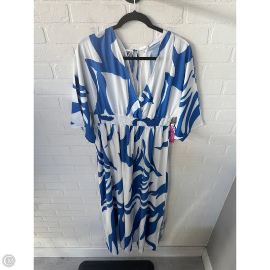 Dress Casual Maxi By Cme In Blue & White, Size: Xl