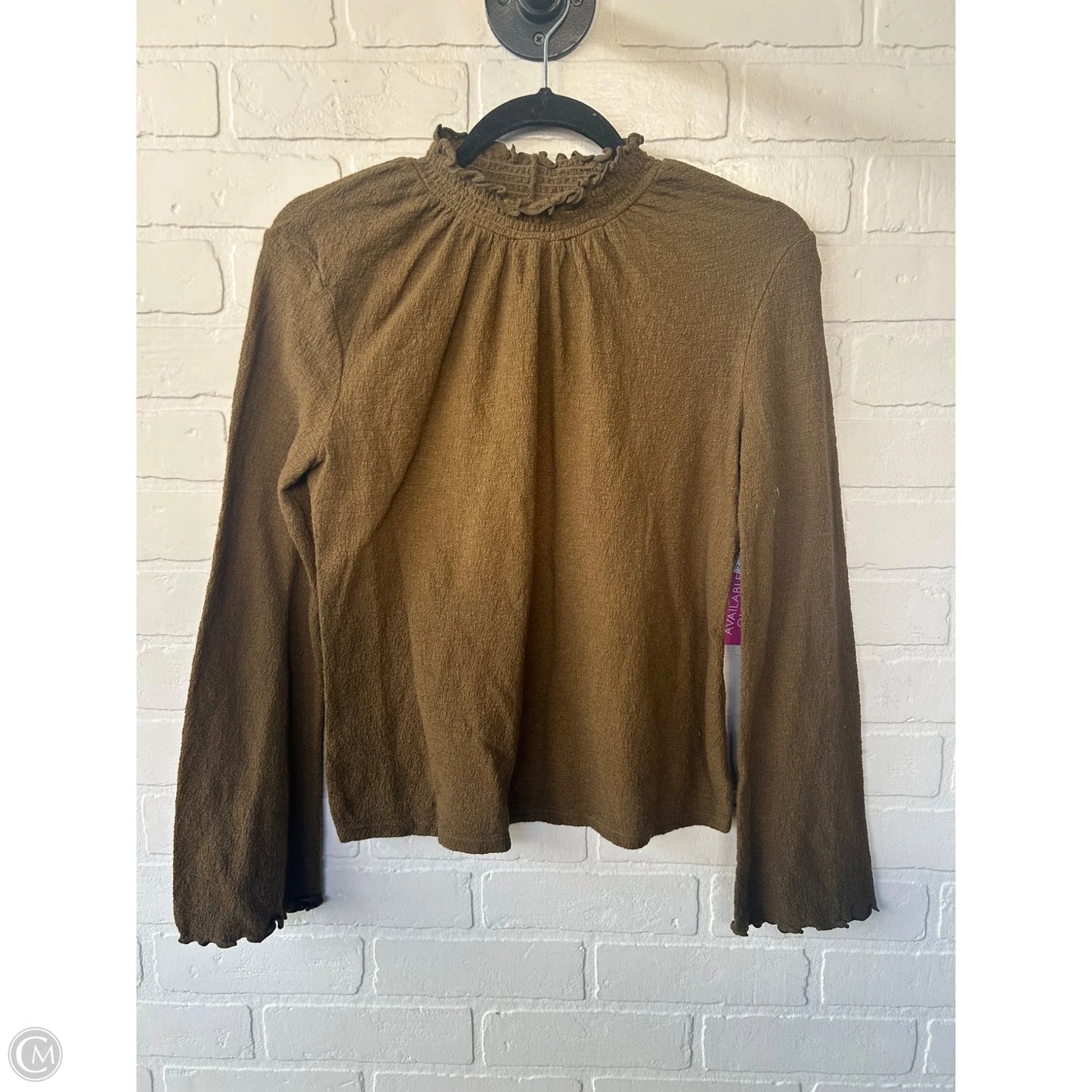 Top Long Sleeve By Madewell In Green, Size: S