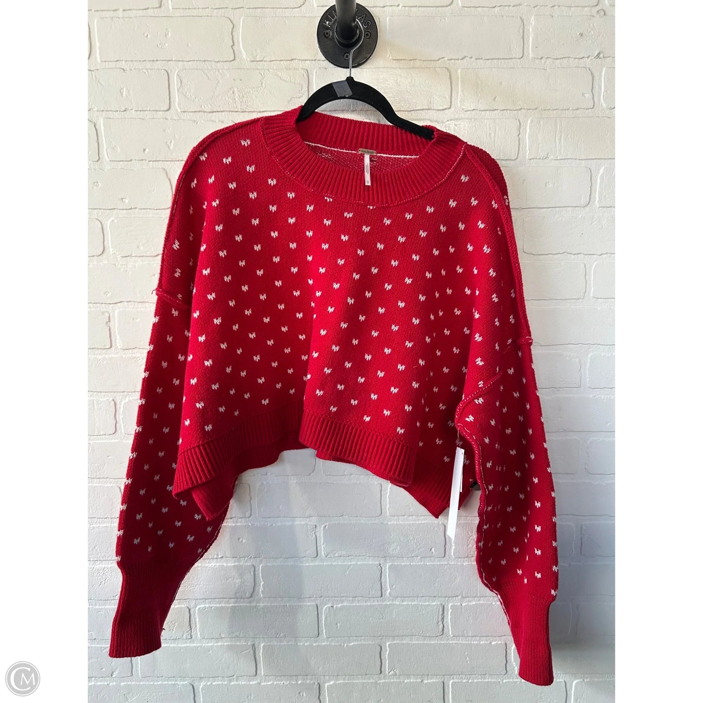 Sweater By Free People In Red & White, Size: M